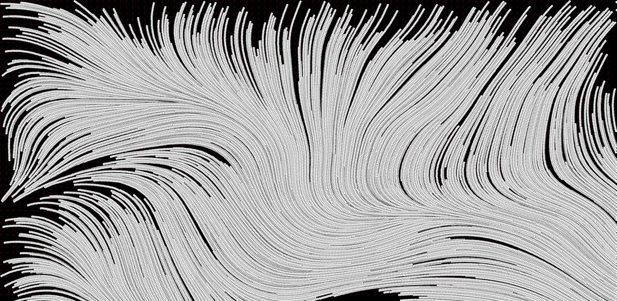 david_mar's tweet image. Large Format experiment set, #flowfields, Perlin, experiments with numbers of circles, steps and length.