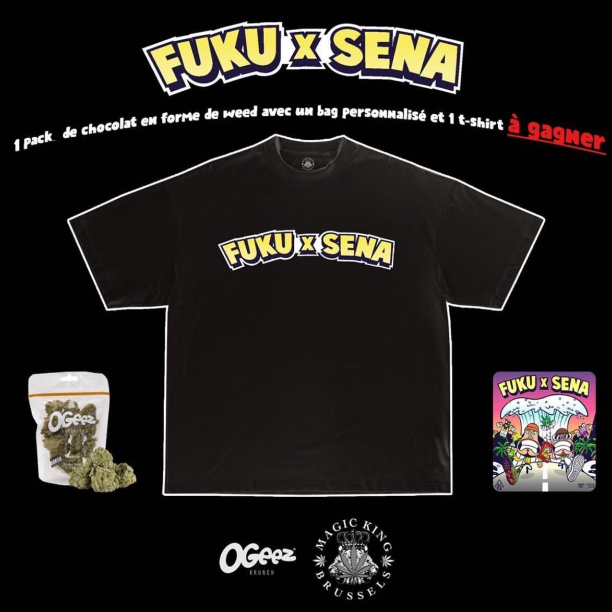 Coucours sur Instagram avec 15 pack à gagner avec 1 T-Shirt, 1 Cali Bag et du chocolat en forme de weed…RDV sur mon Instagram pour les règles…🧛🏻‍♂️ soyez vifs et agiles!!