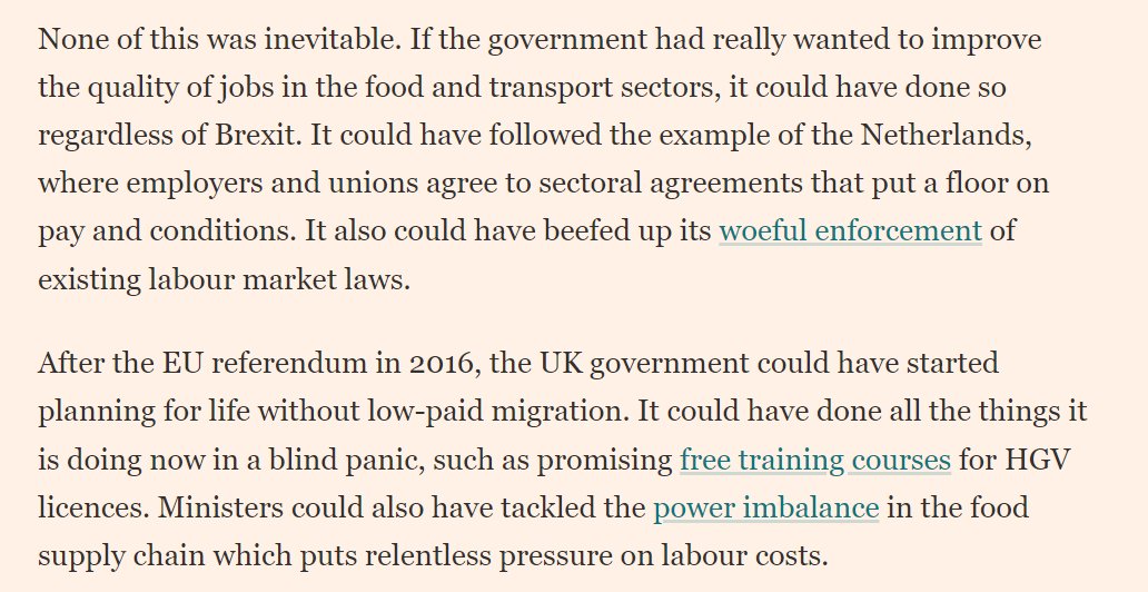 I'm in favour of higher wages &amp; better conditions in sectors where they've been rubbish for years, &amp; I hope that's where we end up. But don't let the government convince you this chaos/"transition" was the only way to achieve it. ft.com/content/73fb98…