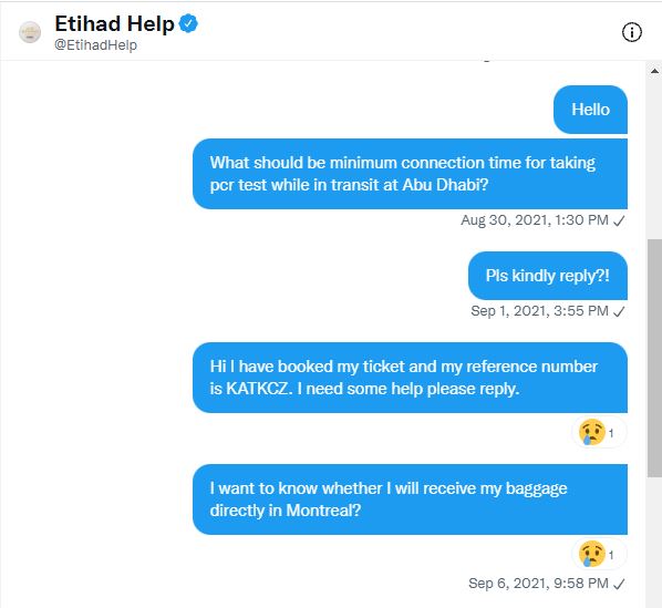 BellaCiaoAM's tweet photo. @EtihadHelp What about the extra expenses and mental harassment? I was trying to contact you since my booking to check if everything is okay and you did not reply a single time and you do not allow boarding at Airport giving vague reasons. Whose fault is this? @EtihadHelp @etihad https://t.co/5qsuf9pd9q