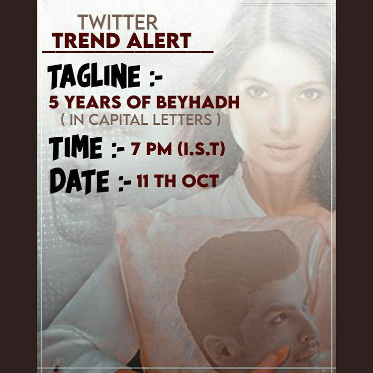 _BestOfJW's tweet photo. 📢📢📢 TREND ALERT

Let's come together to celebrate the 5th anniversary of one of the path breaking shows of Indian television. For more details check below!

#JenniferWinget - #Beyhadh - #KushalTandon - #AneriVajani https://t.co/VGLGEasJKf