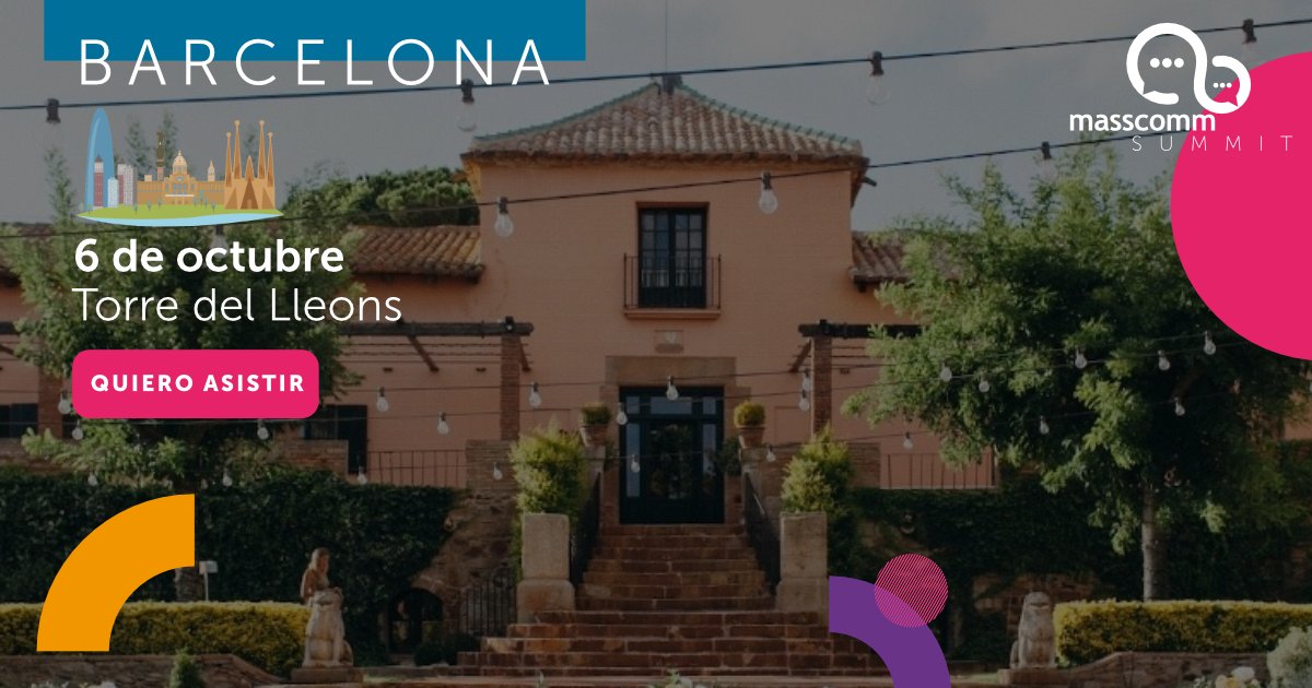 [SUMMIT NEWS] #Barcelona nos vemos en 2 días 👏🏻 Os esperamos a tod@s en Torre dels Lleons para disfrutar de una jornada muy especial con las mejores entrevistas, mesas redondas y zonas demos de nuestros líderes tecnológicos. Inscríbete, te esperamos. summit.masscomm.es