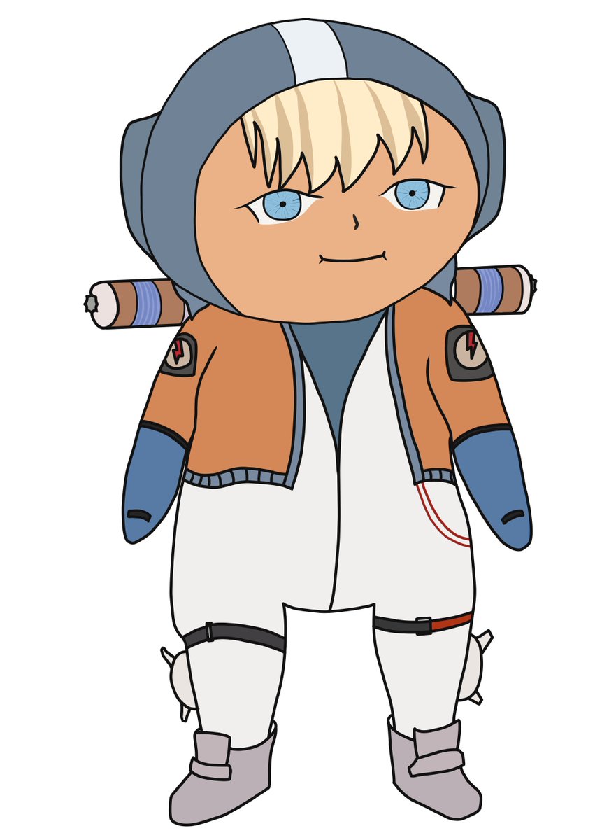OctopusStraps's tweet image. Tired today, something simpler.  A sorta chibi drawing of Wattson Apex Legends.  #drawtober #ApexLegendsFanart