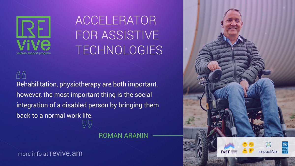 Roman Aranin's company is a producer of unique machinery for people with disabilities. Roman Aranin is the inspiration for the 12 startups involved in the Revive program. 
revive.am

<a href="/UNDPArmenia/">UNDP in Armenia</a> <a href="/Foundation_FAST/">Foundation for Armenian Science and Technology</a> <a href="/coafkids/">Children of Armenia Fund</a>