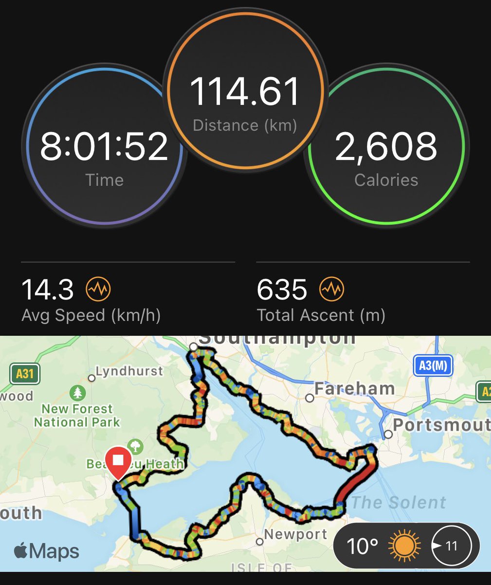 Bike ride for @Dingley completed with @BeckyB_08 yesterday evening taking in 6 Ferries, and a very wet, cold and blustery last leg! @PIandMedNeg #southampton #charitycycle