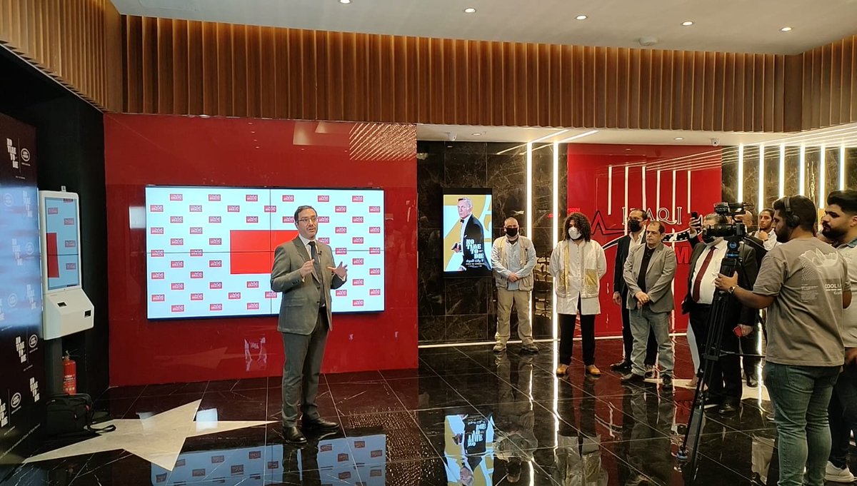 mbrysonr's tweet photo. Delighted to watch the new @007 movie, #NoTimeToDie, with guests from Iraq’s creative industry, and to see the new @JLR_News #Defender Look forward to seeing more of the UK most influential and loved movies in Iraqi Cinemas and supporting Iraq's #creative industries. https://t.co/Fiunx6lxDr