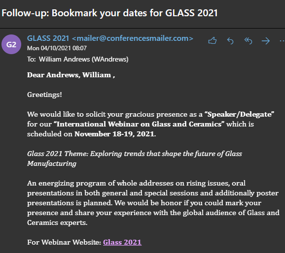 DrWandrews's tweet image. I love it when predatory journals end all messages with a disclaimer that their journal is not spam 😂
#predatoryjournals #greetingsoftheday