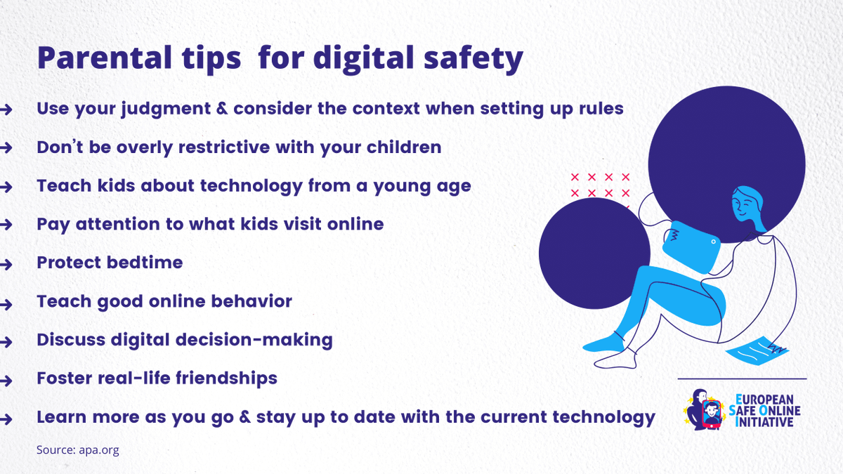 SafeonlineEU's tweet photo. 👩‍💻 #Onlinesafety rules can help children develop healthy #digital habits and be responsible #technology users

👨‍👧 Here you can find some pointers for parents that look to establish some #internet safety guidelines:

https://t.co/yVn7sahNHV

#ESOI #safeonline https://t.co/jkclsR9cBW