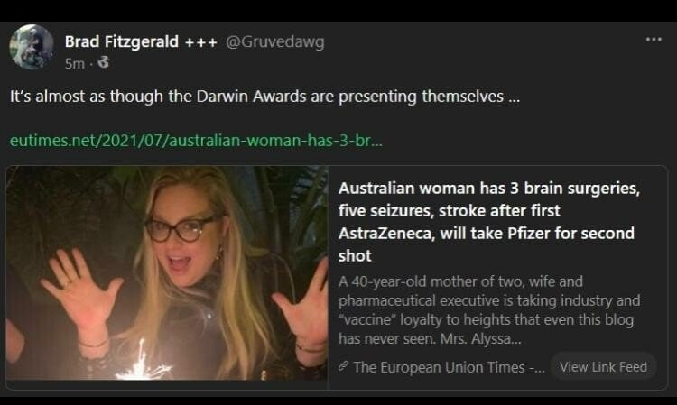 think on how fiercely the tech-social companies are fighting to defend these indefensible injections. 

Now, ask why? There is only ONE answer.