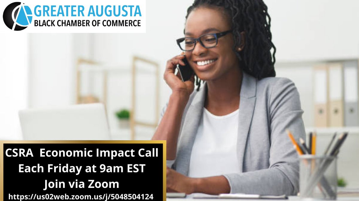 mygabc's tweet photo. Learn what's happening in the #CSRA as we bring together business, community, and government leaders. Join us each Friday at 9am EST on Zoom. #GABCC #OneCommunityOneVoice #economy #impact #businessowners #goverment #blackbusiness #smallbusiness #blackownedbusiness #entrepreneur https://t.co/AeMZ89kEp6