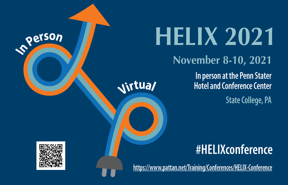 pattanupdates's tweet photo. Registration is now OPEN!
The 2021 HELIX Conference will be offered in a hybrid format - in person at the Penn Stater Hotel and Conference Center or online through Zoom.
Register now at https://t.co/VAjFFK1omJ! #HELIXconference https://t.co/c3tMQNII1o