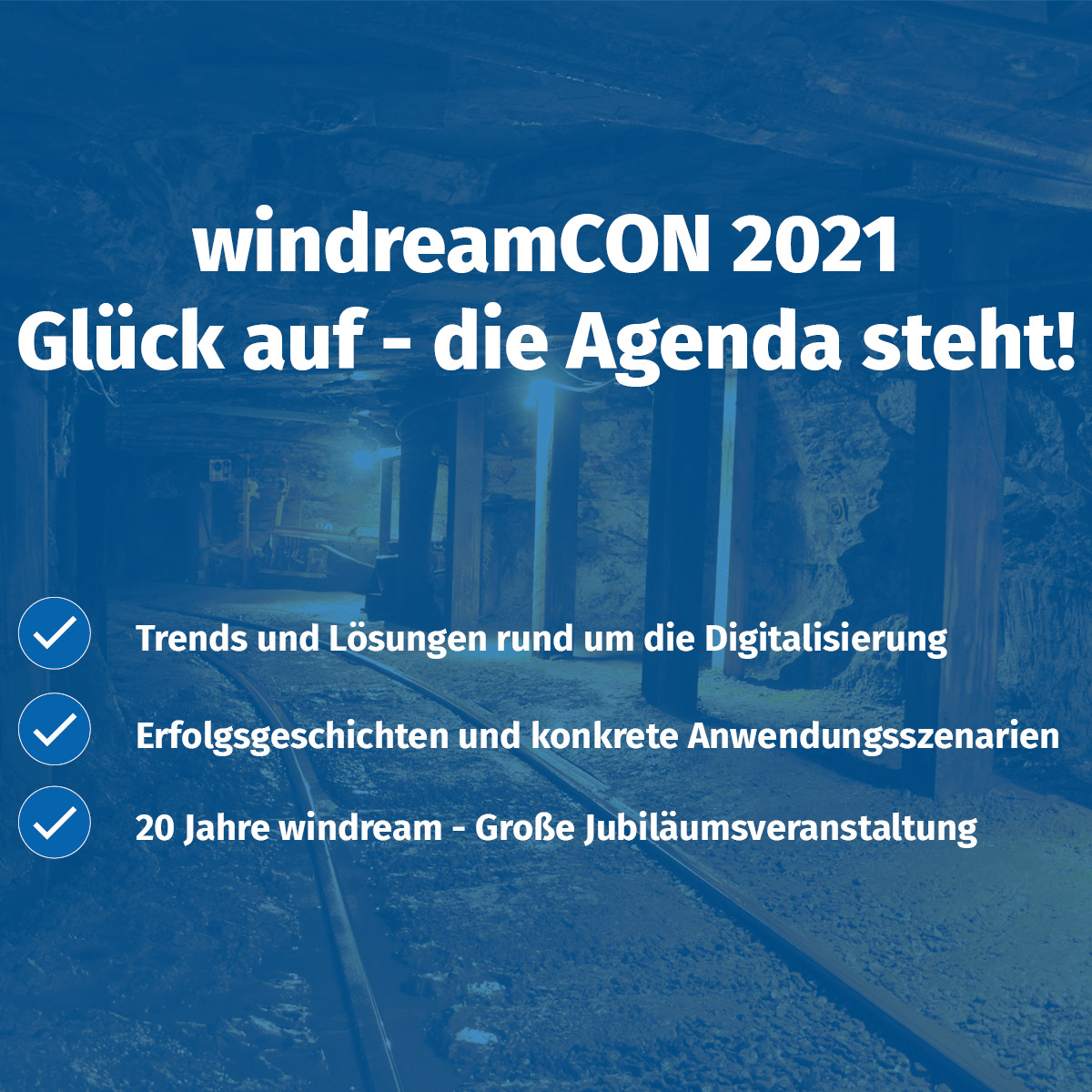 Glück auf - die Agenda steht! ⚒
Vom E-Mail-Management bis zu den neuesten Features von windream Dynamic Workspace ist bei der windreamCON alles dabei. 
Zusätzlich berichten Kunden und Partner über windream-Projekte unterschiedlichster Art. 
Mehr unter: events.windream.com
