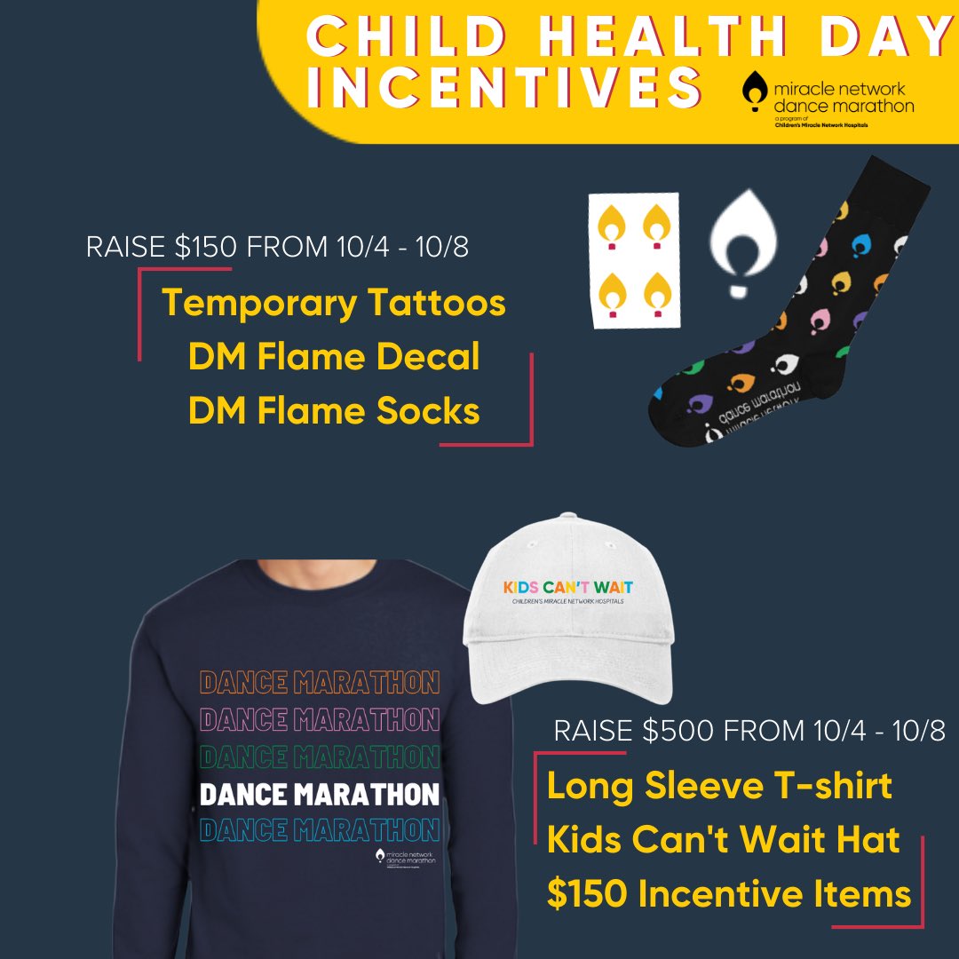 zippython's tweet image. Happy #ChildHealthDay! Today and everyday we recognize that kids can’t wait! Now through October 8th, you have the chance to win these amazing incentives for your fundraising efforts!