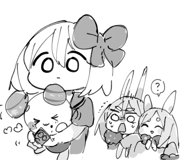 うーたんのぬいぐるみとリボンちゃんの魂が入れ替わった絵 