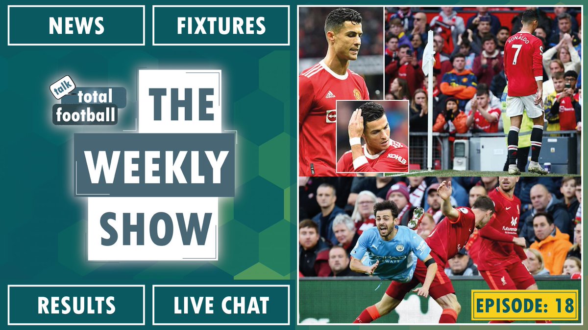 TalkTotalFooty's tweet photo. #TheWeeklyShow LIVE tonight on YouTube at 21:00
https://t.co/JMj0KnmyQI

- #LFC lucky with #VAR?
- #Arsenal maintain unbeaten run
- What's up with #Leicester?
- #Chelsea title favourites?
- #Ronaldo benched by #OGS

@shanka_safc @JonesDean_ @andrewtsafc @DanielNorton10 https://t.co/Uke5ufQOxi