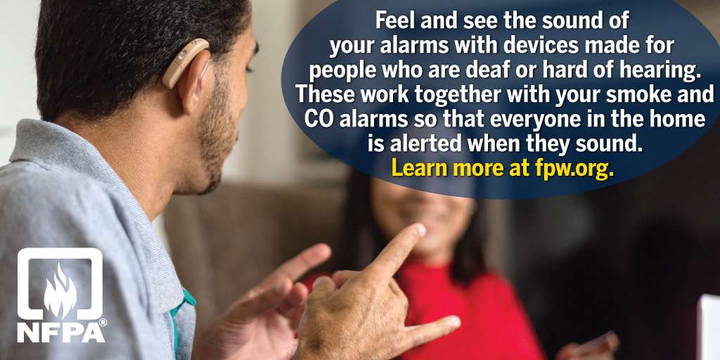 FireHadley's tweet photo. Did you know there are fire safety devices made for people who are deaf or hard of hearing? https://t.co/eNaW7i3Qgy