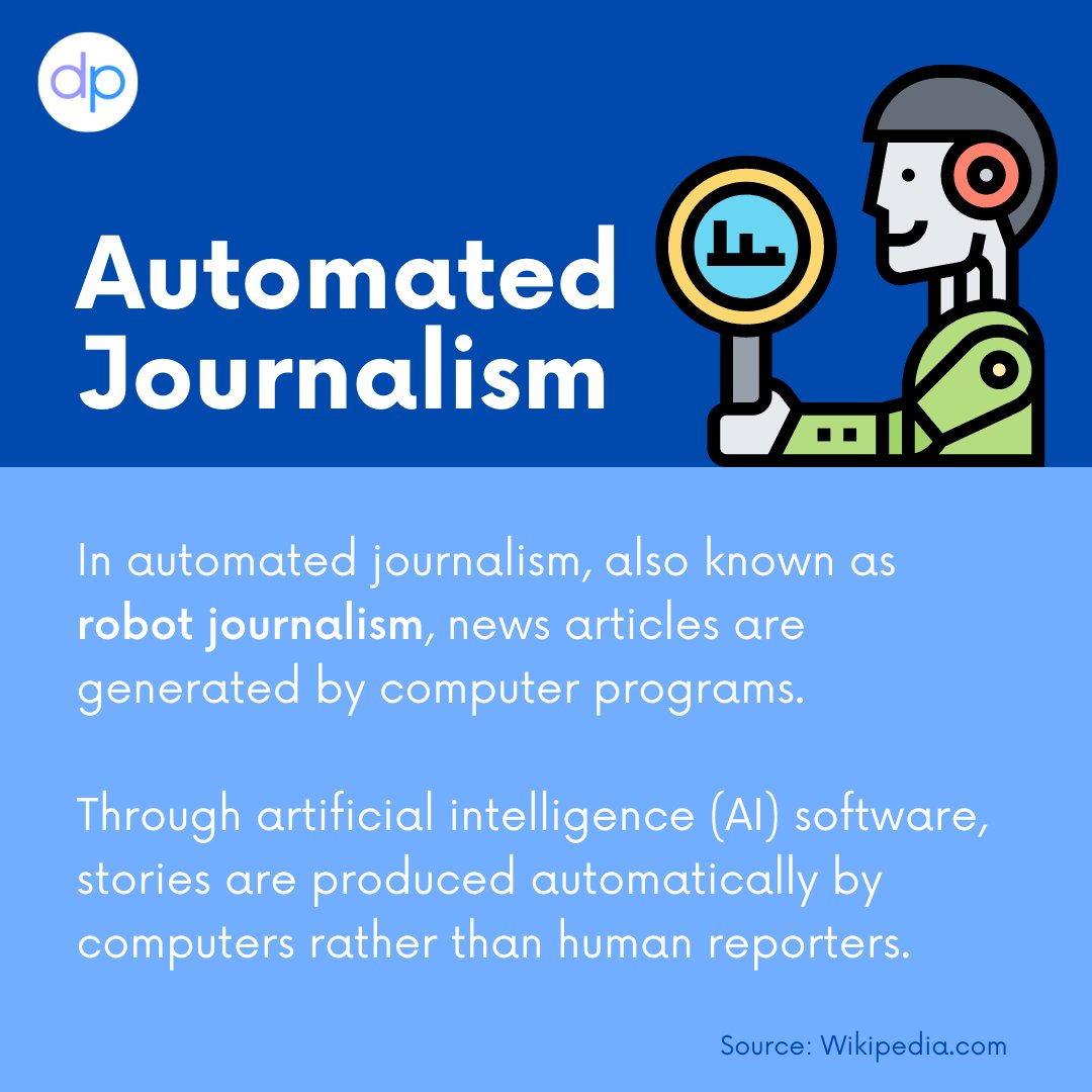 We've all heard about artificial intelligence, right? But do you know what #automatedjournalism (also known as Robot Journalism) is? 🤖 This week we'll talk about how it works and its importance for publishers and media 📰

#robotjournalism #artificialintelligence #ai