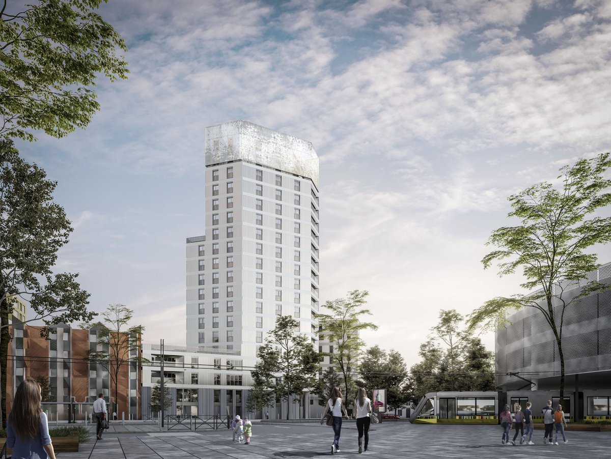 saint_etienne_'s tweet photo. Une tour à énergie positive à Saint-Étienne ! Le principe ? Un bâtiment doté de 56 logements qui fabrique plus d'énergie qu'il n'en consomme ! Construite Rue Cugnot, il s’agit de la 2e tour de ce type en France ! #saintetienne change et ça se voit ! #Elithis 📸PETITDIDIERPRIOUX https://t.co/HyobChoQNI