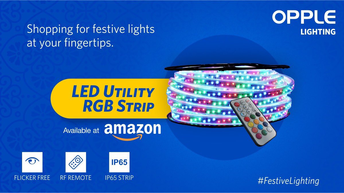 Oppleindia's tweet photo. This festive season create a cool, energetic & colorful ambiance with OPPLE RGB LED Strip Light. It has a wide range of features for easy use and long-lasting life!
Amazon link in the bio (https://t.co/eNg2j5ruqd)
#ColoredLights #LEDStrip #RGBLEDStrip #OPPLE #LEDs #LightDesigning https://t.co/FHdswbh71j