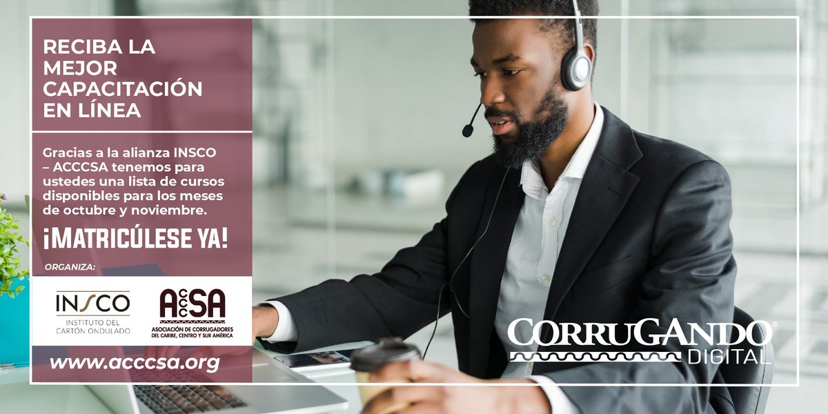corrugando's tweet image. La Alianza INSCO – ACCCSA pone a disposición de todos ustedes varias fechas de capacitación en lo que resta de este año.

🖥 ⏰ 📦 Matricúlese acá: institutodelcartonondulado.com/calendario-cur…

#Insco
#AcccsaCapacitación
#EconomíaEnMovimiento
