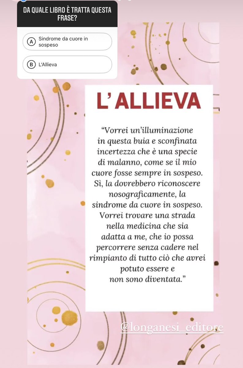 LeGoccedi_AG's tweet photo. Vi aspettiamo sulla nostra pagina Instagram con il nostro quiz a tema Allieva per prepararci all’uscita del nuovo libro #LaRagazzadelCollegio 🥰
#aliceisback #lallieva https://t.co/YlmrSt5C8N