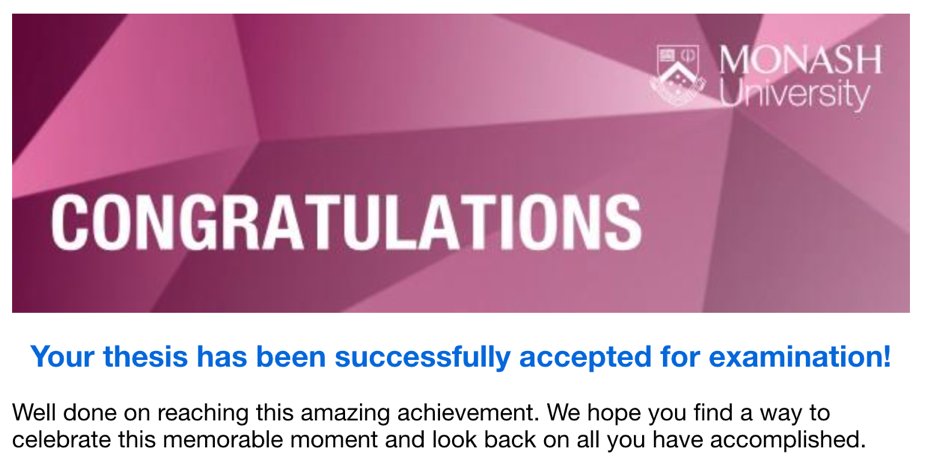 After 6.5 years, I finally submitted.... 

Could not have done it without my amazing supervisors Rohan, Simone &amp; Johnson! 

<a href="/elliott_rohan/">Rohan Elliott</a> <a href="/SimoneTaylorRx/">Simone Taylor</a>  <a href="/MonashPharm/">Monash Pharmacy & Pharmaceutical Sciences</a> <a href="/CentMedUseSafet/">CMUS</a> <a href="/Austin_HealthRx/">Pharmacy - Austin Health, Australia</a>