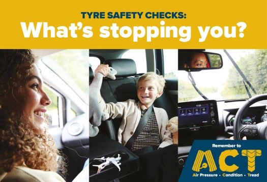 Tyresafe's tweet image. The Tyre Safety Month campaign shows impactful and realistic scenarios involving families, loved ones and young drivers to raise awareness of the potential stakes of driving on defective tyres. #TyreSafetyMonth2021 #WhatsStoppingYou?