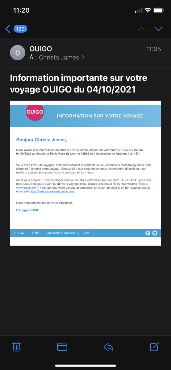 jameschristaa's tweet photo. c’est une blague la @GroupeSNCF  là?? à 4h du départ même pas ! Envie de peter un câble !!!😡😡 https://t.co/qXQqvA2ya0