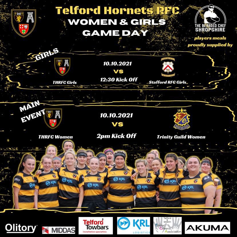 THWRFC's tweet photo. IT’S OFFICIAL 🥳 18 months of hard work and training, we finally have our first ever league game!!
Sunday 10th October 
KO 2pm at Telford Hornets Rugby Club
We also have the Girls playing at home KO at 12:30pm!! Come along and support 💛🖤 #thwrfc https://t.co/NwYkXq2cxc