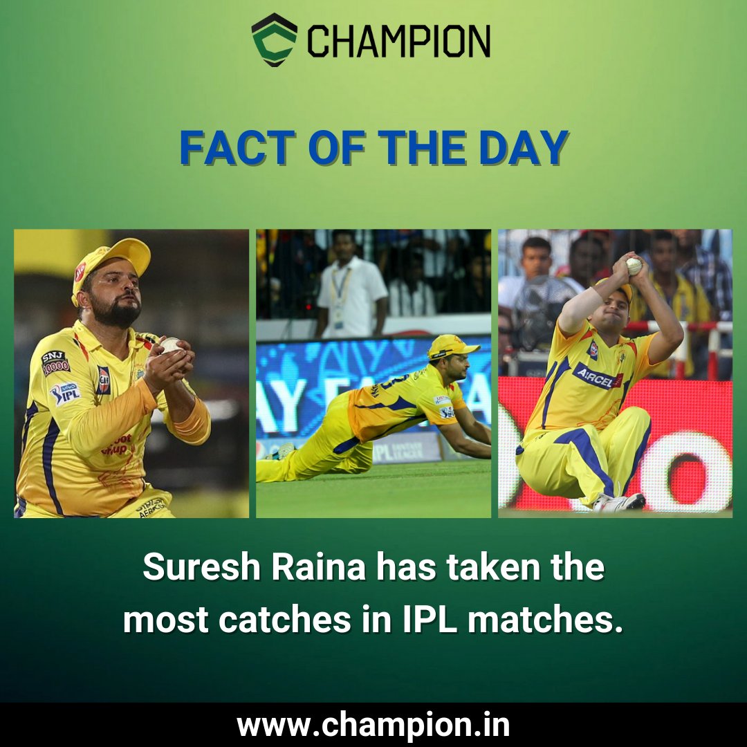 GoChampion4's tweet photo. Facts which you never knew about Suresh Raina!! #cricket #sports #cricketteam #sureshraina #ipl #sportsperson #catches #facts #sportsmanspirit #inspiration #champion https://t.co/JmLvgyot6A
