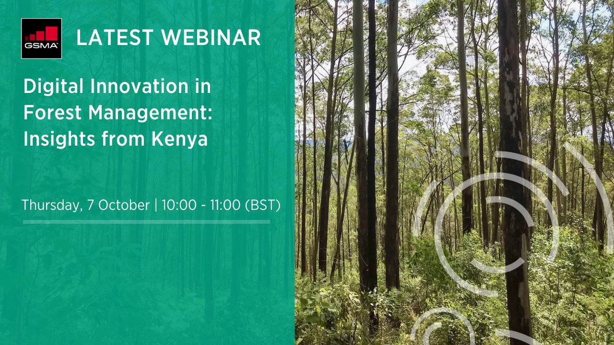 GSMAm4d's tweet photo. The latest @GSMA research sought to understand how MNO-delivered technologies can support participatory forest management in Kenya. Join this webinar with @GSMAm4d @SafaricomPLC #4RDigital and @KeForestService to learn more. Register now. https://t.co/ducScPiFaX https://t.co/BXkcbDsilZ