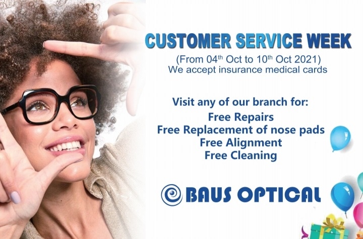 BausOptical_Ke's tweet photo. Happy Customer Service Week!
We want to appreciate all of you for trusting us to serve you over the years.
#yourbestvisionwithstyle #BausOptical #customerservice #CustomerServiceWeek #opticalshop https://t.co/Mz8LOd48UF