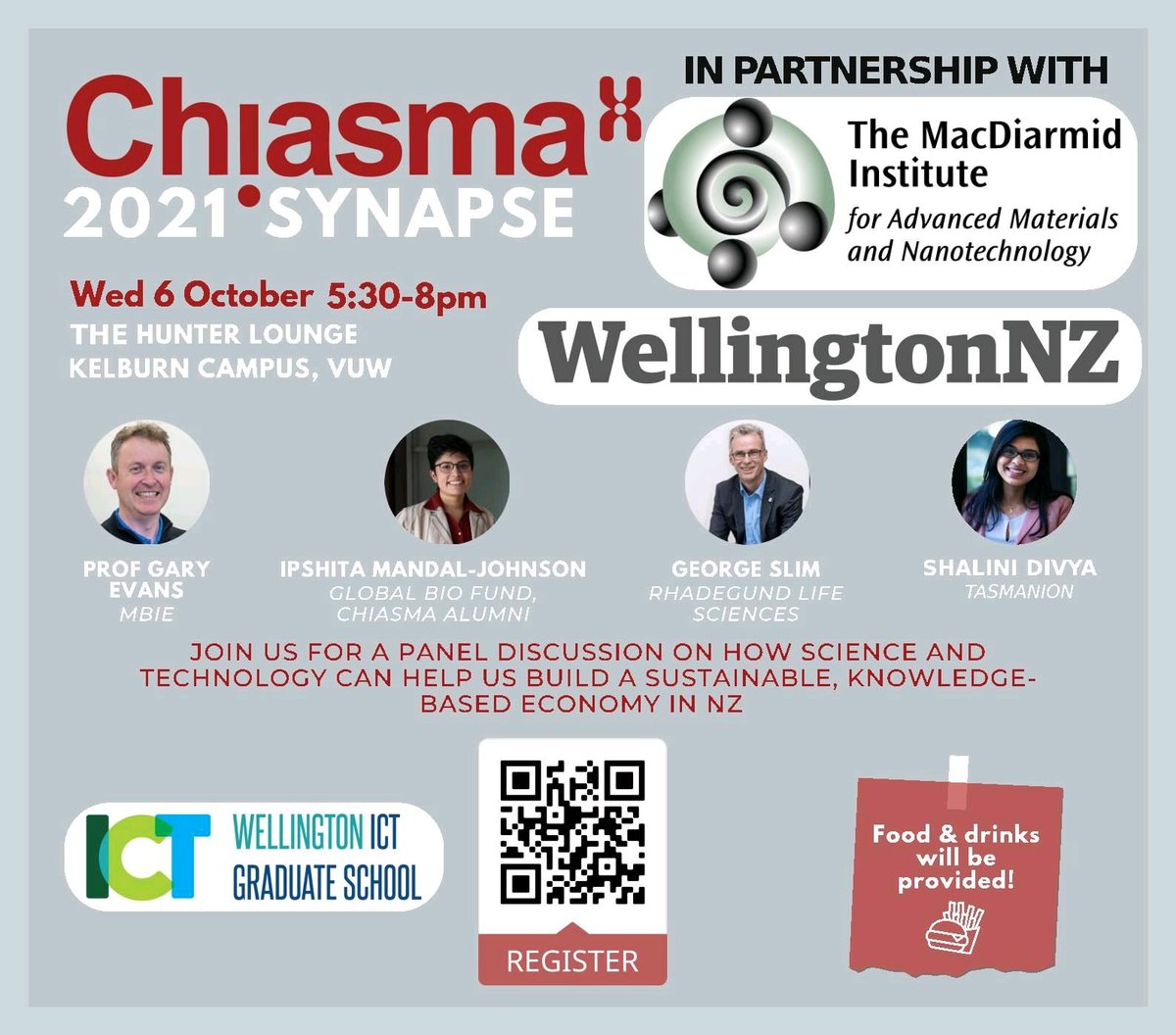 @MacDiarmidInsti is partnering with Chiasma for their biggest networking event, Synapse 2021.

Come along and have a chat with these amazing people. The registration link is below: 

eventbrite.co.nz/e/chiasma-well…