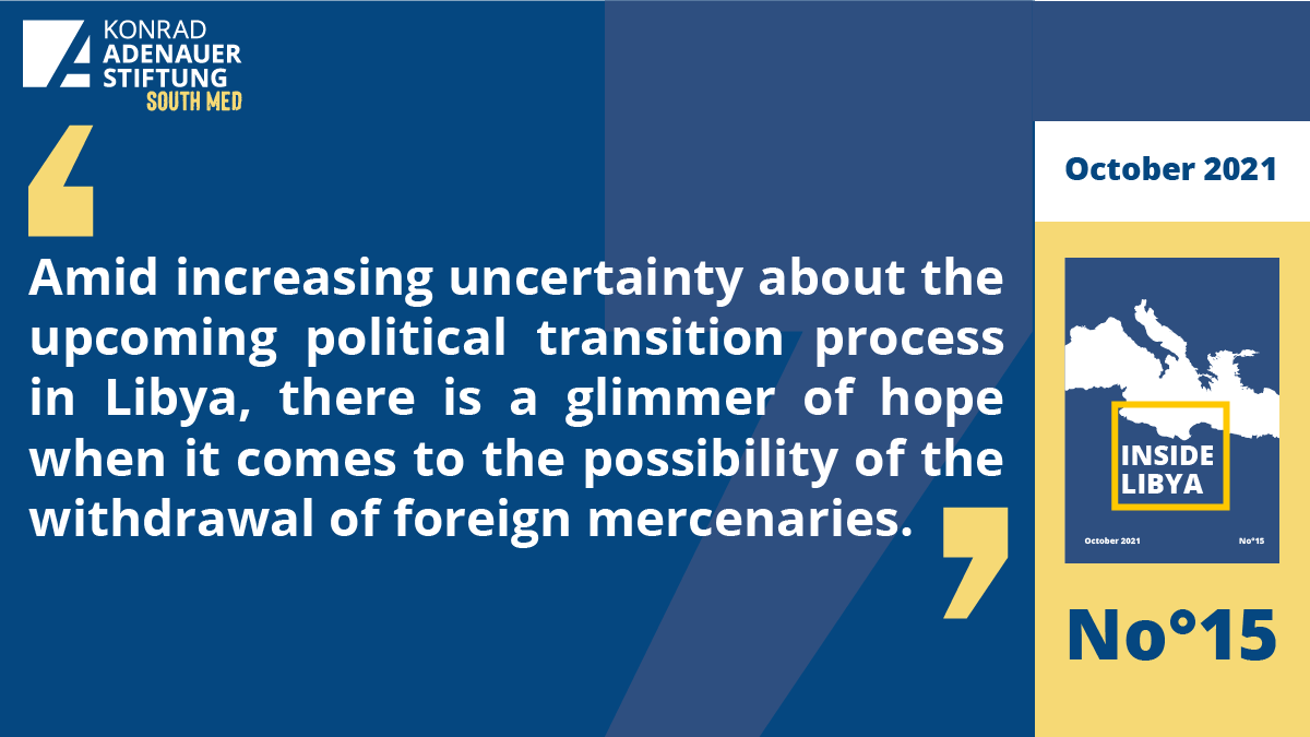 KASpoldimed's tweet photo. ➡️New Month - New Inside Libya! 🇱🇾

🟡Amid increasing uncertainty about the upcoming political transition process in #Libya, there is a glimmer of #hope when it comes to the possibility of the withdrawal of foreign #mercenaries.

➡️Inside Libya N°15: https://t.co/gN21cYXyXe https://t.co/WcUmd7msHh