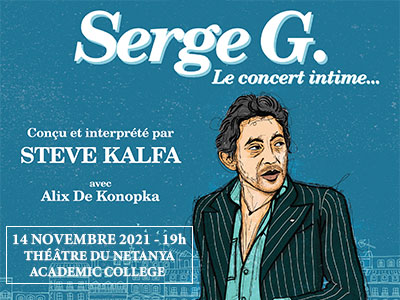 CulturAccess's tweet photo. Une soirée so spéciale, so Gainsbourg !
Gainsbourg sous toutes ses formes, dans tous ses états.
Le Campus Francophone du Collège Académique de Netanya vous attend le 14/11 pour cette soirée musicale et poétique conçue et interprétée par Steve Kalfa.
Rés : https://t.co/qpVULHcOOi https://t.co/bLKqC0G2C4