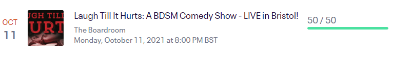 LaughHurts's tweet photo. Clearly I ought to do much more regular shows! Next week's show in Bristol is sold out with a week to go! If you want to chance it and hope that some people don't show, get to the Boardroom early and maybe you'll get lucky - the more the merrier (that fire regs will permit...)! https://t.co/w1dzHjnZNG