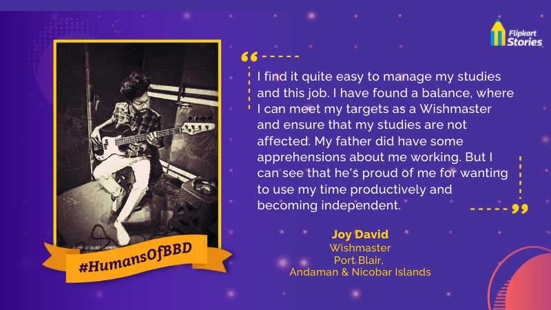 FlipkartStories's tweet photo. When he’s not zooming around making #TheBigBillionDays deliveries, @Flipkart wishmaster Joy David is composing music on his guitar or completing his college degree. Read on for his inspiring story: https://t.co/xBCpCTifYp
#HumansOfBBD @WorkAtFlipkart https://t.co/68xglUcVNs