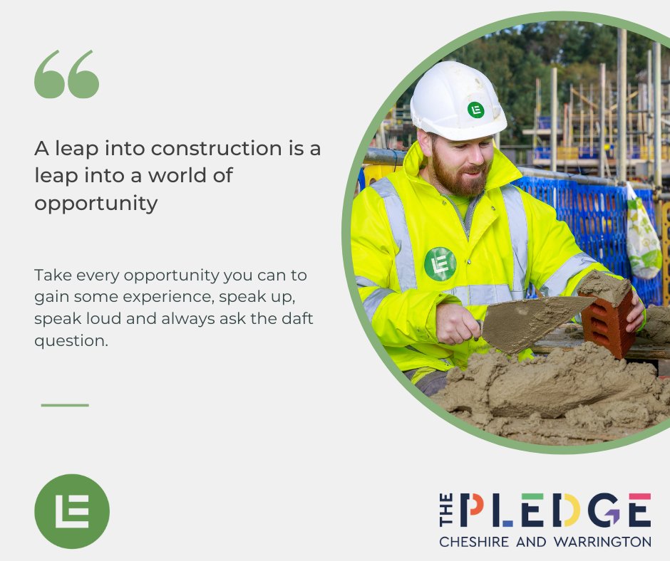 LENewBeginnings's tweet image. That's a wrap! In September we took part in 3 of @ThePledgeCW careers expos, speaking to just over 1,000 students across the North West. Thank you to The Pledge and @LearnLiveUK for organising! Here's a final piece of advice from our careers team 👇🧱🏗️ #careers #loveconstruction