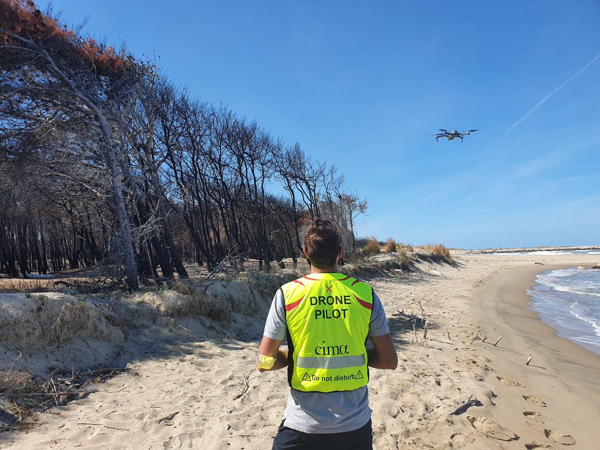 CIMAFoundation's tweet photo. In these days our researchers are in Molise for the #dronemapping of areas with forest fires in support of the regional civil protection. The collection of data in the field is essential to improve our RISICO and PROPAGATOR risk prediction models. @DPCgov https://t.co/sJLi9HWUAs