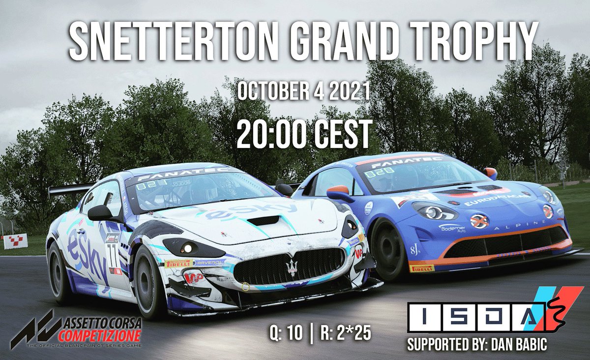 Tame the beasts!
Join us tonight at 20:00 CEST

More info at our Discord
Visit isdaracing.com

#AssettoCorsa #beACC #isdaracing #simracing