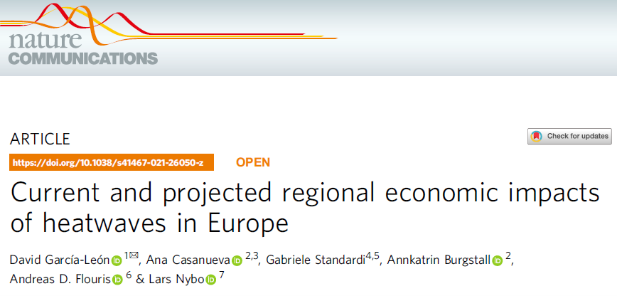 David García-León (@davidmgleon) on Twitter photo 🚨NEW PUBLICATION🚨
🗣📢 I am thrilled to share that our article “Current and projected regional economic impacts of heatwaves in Europe” has been published in <a href="/NatureComms/">Nature Communications</a>
Link:👉 nature.com/articles/s4146…
🧵(1/n) 🚨NEW PUBLICATION🚨
🗣📢 I am thrilled to share that our article “Current and projected regional economic impacts of heatwaves in Europe” has been published in <a href="/NatureComms/">Nature Communications</a>
Link:👉 nature.com/articles/s4146…
🧵(1/n)