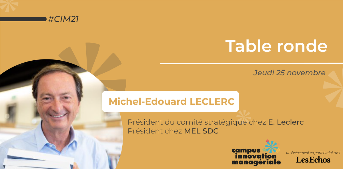 [24h du CIM]

Découvrez une table ronde riche en témoignages avec Michel-Edouard Leclerc et Christian Monjou à ses côtés sur le thème du pouvoir et son partage.

Inscrivez-vous 👉 bit.ly/3urqONC

#CampusIm #management #innovation
