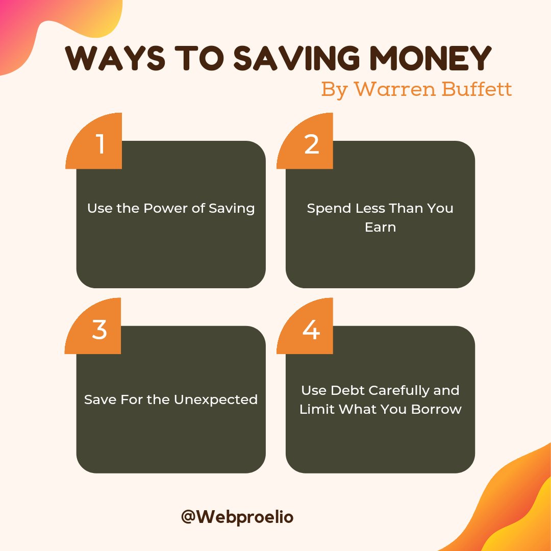 webproelio's tweet photo. Some useful ways through you have definitely save your money for future reference 🙂

~ use the power saving
~ spend less than you earn
~ save for the unexpected
~ invest in yourself

For more let's connect with @webproelio https://t.co/btPqpHJZE4