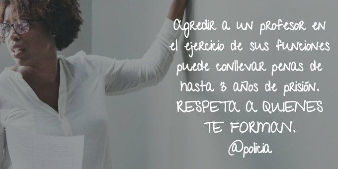 policia's tweet photo. 👩‍🏫Queridos maestros, en el #DiaMundialDeLosDocentes  queremos daros las gracias por vuestra dedicación

El #respeto hacia nuestros #profesores es fundamental

👧🧑‍🎓👮 https://t.co/72HSoOkvex