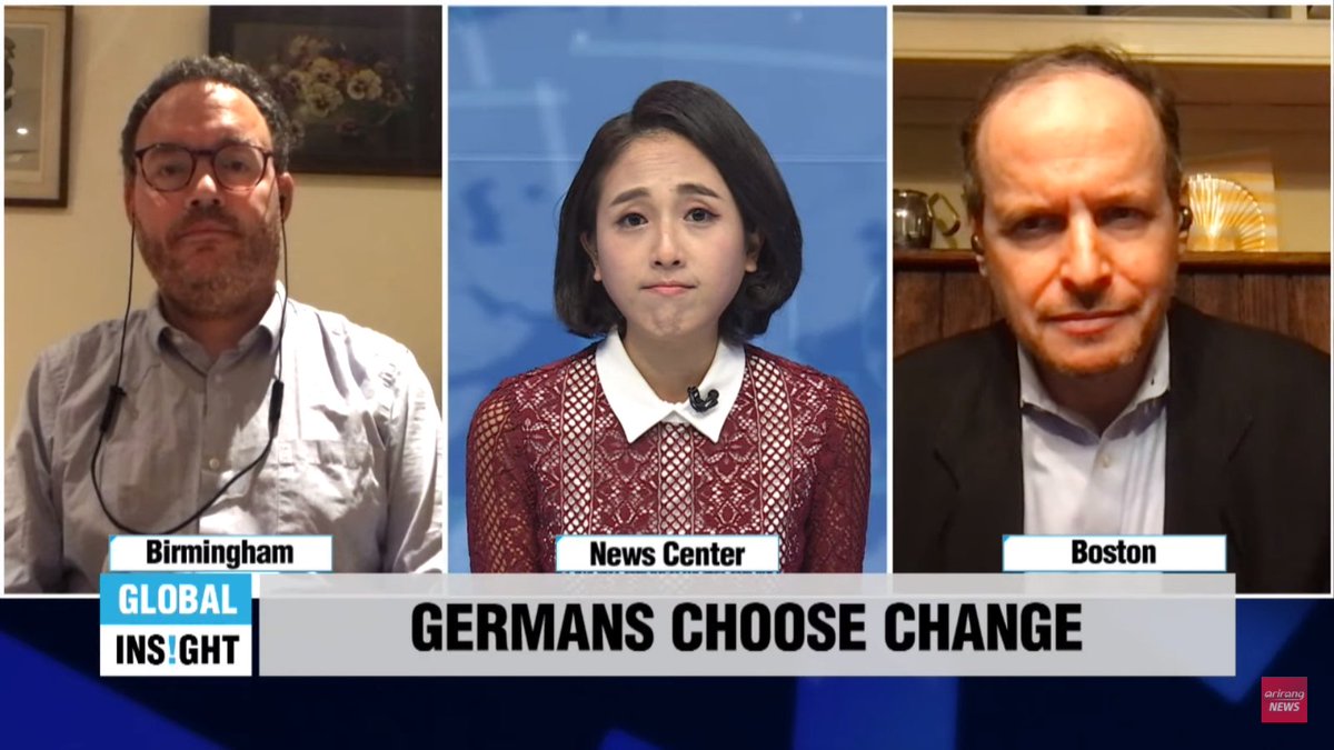 NewsArirang's tweet photo. “Germany must do more and help lead not only for Germany but also for the rest of Europe.” Thomas Berger, IR Prof. @BUPardeeSchool &amp; Ed Turner, Senior Lecturer of Politics @AstonUniversity on German elections w/@jennie_jojo https://t.co/HclIVyMj8o https://t.co/LCxlGoInhd