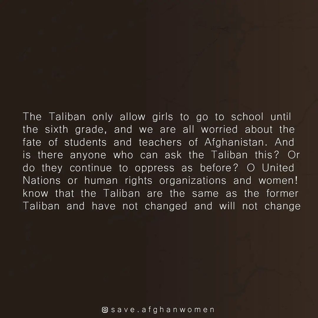 AlzebInd786's tweet photo. Women's right, is Human Rights.
These are of Afghanistan's womens also...
#StandWithAfghanWomen
#TalibanAgainstWomen
#FreeAfghanistan @FroghWazhma @f_forough @RoxanaBahar1 https://t.co/eD2kOcCehC