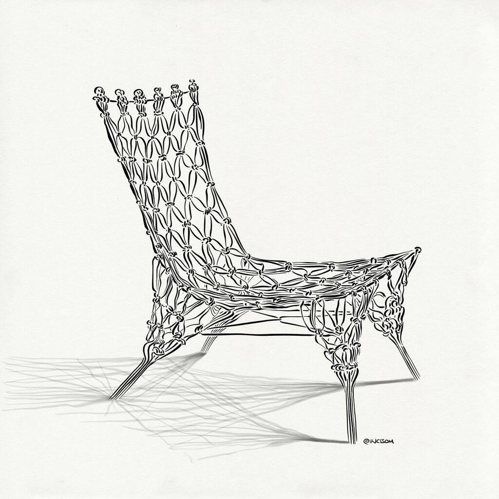 INCBOM's tweet photo. 4. Knot
Knotted Chair, Marcel Wanders
#inktober #inktober2021 #vamuseum #vacollections #drawing #illustration #procreate #iPadPro https://t.co/b2fnzfHMDK https://t.co/pK3UnYulOv