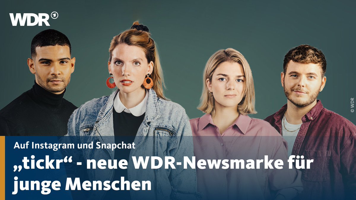 WDR's tweet photo. Künftig werden mo-fr in 3 Minuten die wichtigsten #News und Bilder des Tages auf dem Snapchat-Kanal "tickr" zusammengefasst. Außerdem: Der Insta-Kanal der Aktuellen Stunde wird zu #tickr. Mit neuem Design, neuen Themen und neuer Erzählweise. 
Mehr Infos: https://t.co/WoyiaFBO7u https://t.co/cBmaJGLwXq