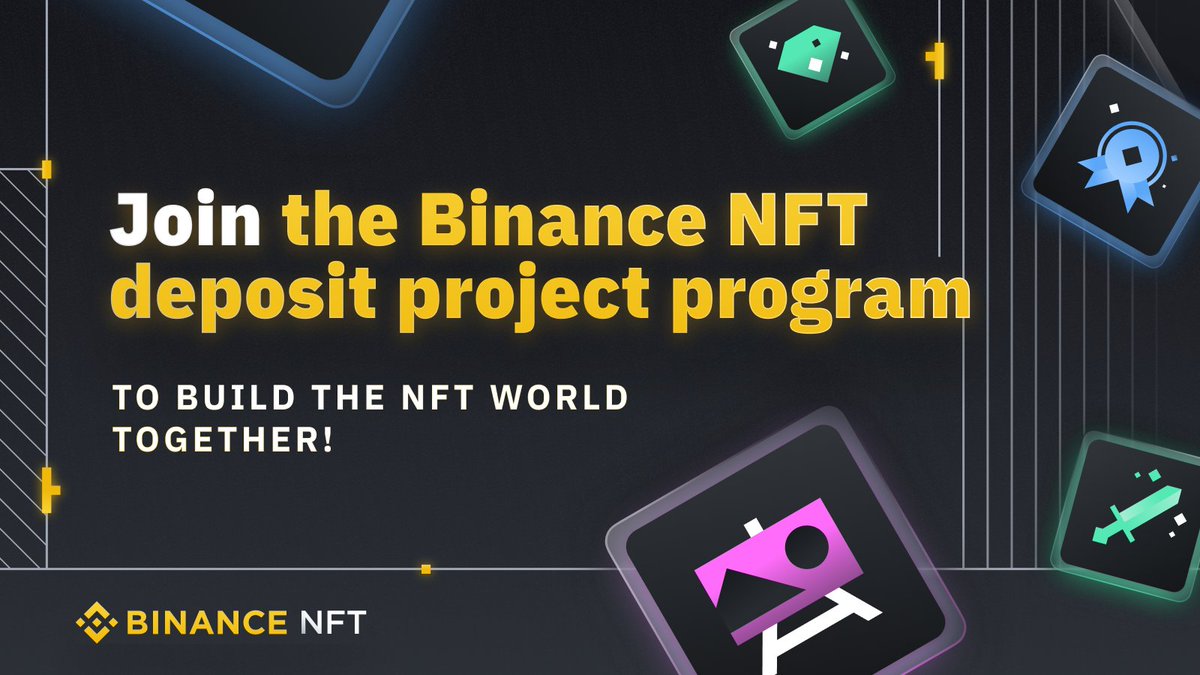 BinanceWallet's tweet photo. Calling all NFT projects! 📣

We are now accepting NFT deposits on our platform.

If you would like your project's NFTs on #BinanceNFT Marketplace to be considered, please fill in the form below. 👇

https://t.co/lIKmajJgWC https://t.co/Sjf4UOfJ6r