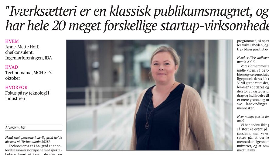 IDAdk's tweet photo. Man kan se ind i fremtiden fra Herning den her uge, når vi samler robothunde, industridroner, førerløse lastbiler og topklasse-talks til #technomania-messe. 

Det handler om grønnere industri, teknologiske landvindinger og ledelse. Mere i @borsendk i dag.

#dktech #dkgreen #dkbiz https://t.co/v8EFgGmTfQ